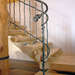 A wrought iron railing Granny - an interior railing