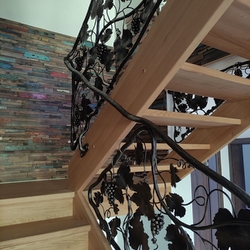 Artistic hand forged railing – VINE – interior railing