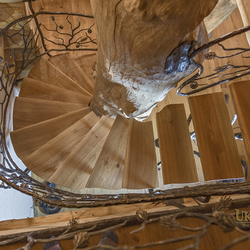 Spiral interior staircase railings
