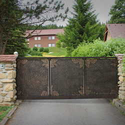 A wrought iron gate - a combination of traditional and modern
