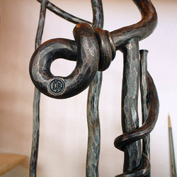 A hand forged railing Granny - detail