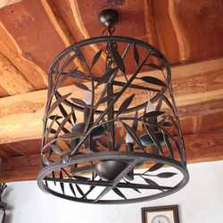 Design pendant lamp hand-forged as a WILLOW - forged chandelier