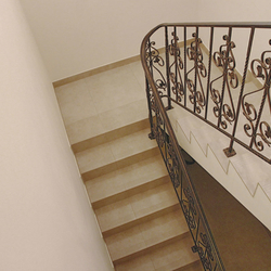 A wrought-iron staircase railing into the cellar  interior railing