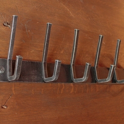 Modern coat hanger in silver patina  forged hallway hanger