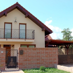 A modern wrought iron gate