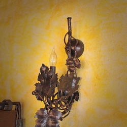 A wrought iron side lamp - vine A wrought iron side lamp - vine