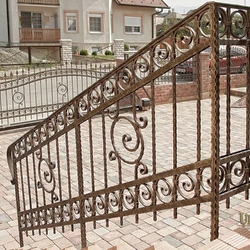 A wrought iron railing