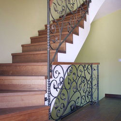 Wrought iron railings combined with wood in Germany