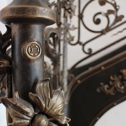 A wrought iron balustrade with a unique interior railing - detail