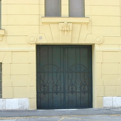 Art-nouveau wrought iron gate - a historical building in Košice