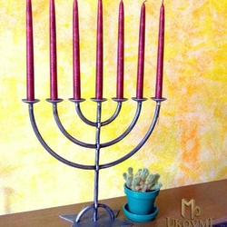 A wrought iron candleholder - the Menorah