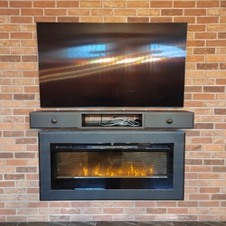 Forged bespoke shelf with drawers suitable as a TV rack