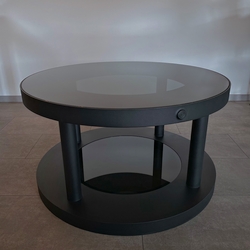 Modern table metal/glass combination in black color - design conference table Modern table metal/glass combination in black color - design conference table