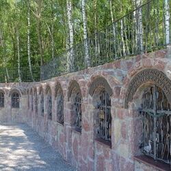 Hand-forged railing CRAZY and forged monuments at the pilgrimage place Butkov in Slovakia